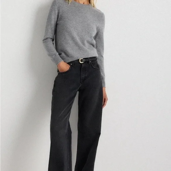 Quince Women's Heather Gray Crew Neck Sweater - Picture 6 of 9